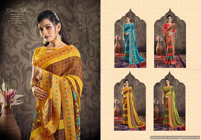 Ynf Floral Babarasi New Latest Regular Wear Georgette Printed Saree Collection